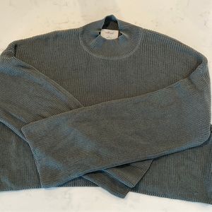 Wilfred Crop Sage Green Mock Neck Sweater Size Small